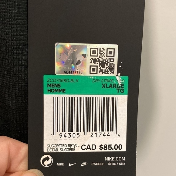 Nike Anthracite Hockey Canada DRY Stripe - Polo MEDIUM - Picture 4 of 9